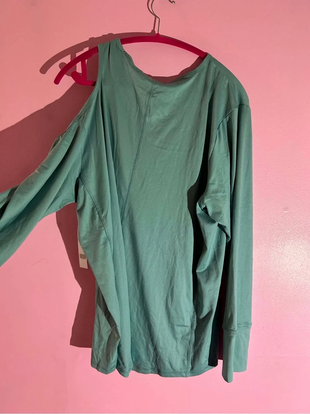Tahari Cold-Shoulder Long Sleeve Top in Teal 3x - Picture 2 of 3